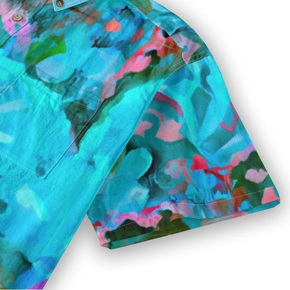 “Aqua Flora” Men's Breathable Cotton Shirt|125GSM