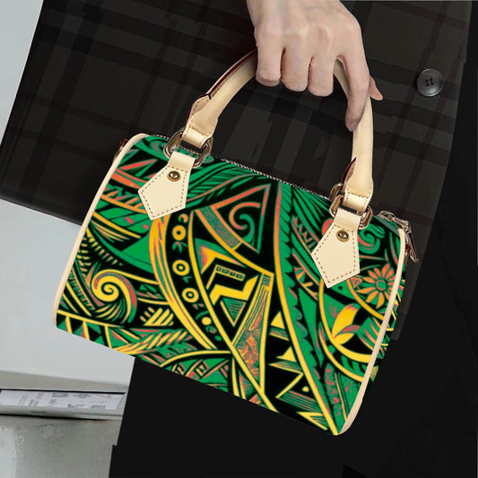 “Nesia” Classic Barrel-Shaped PU Leather Handbag