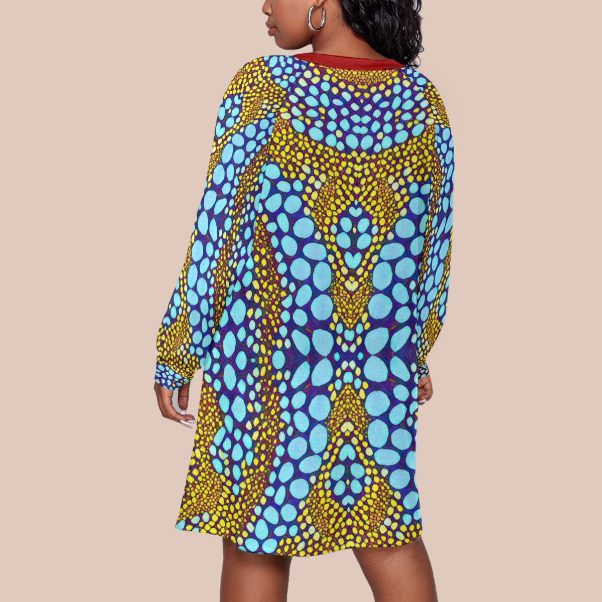 “Sunstone” Women's Dress With Raglan Sleeve(Plus Size)