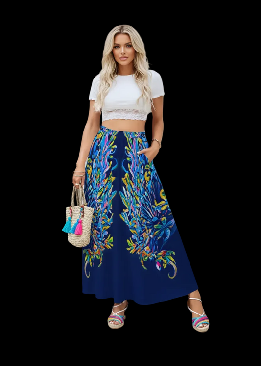 “Florina” Women's Maxi Chiffon Skirts With Lining
