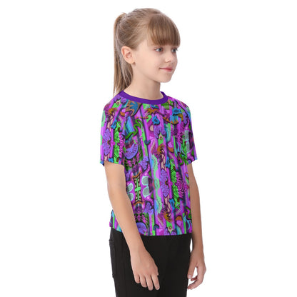 “Labyrinth”:  Purple Kid's Raglan Sleeve T-shirt