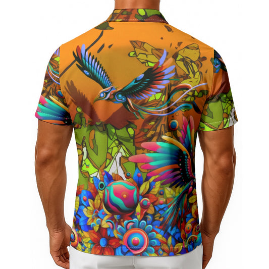 “Garden of Unseemly Delights“ Yellow:  Men's Hawaiian Shirt