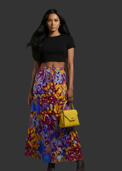 “The Language of Light” Women's Pleated Long Skirt