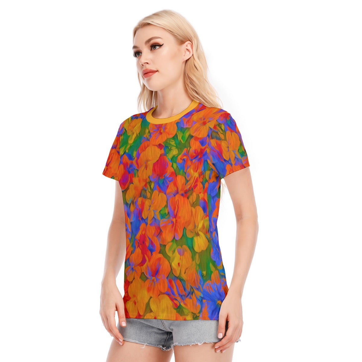 “Colour Garden”  Women's Round Neck T-Shirt | 190GSM Cotton