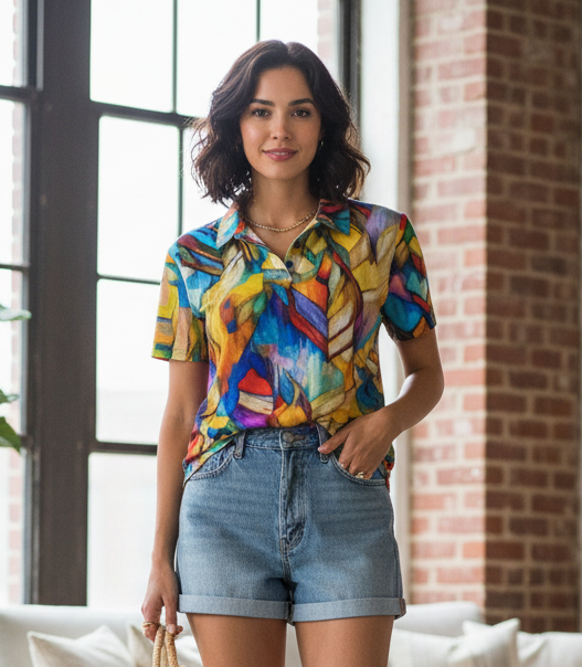 “Colour Block” Women's UV Protection POLO Shirt