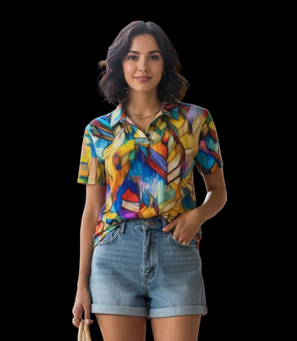 “Colour Block” Women's UV Protection POLO Shirt