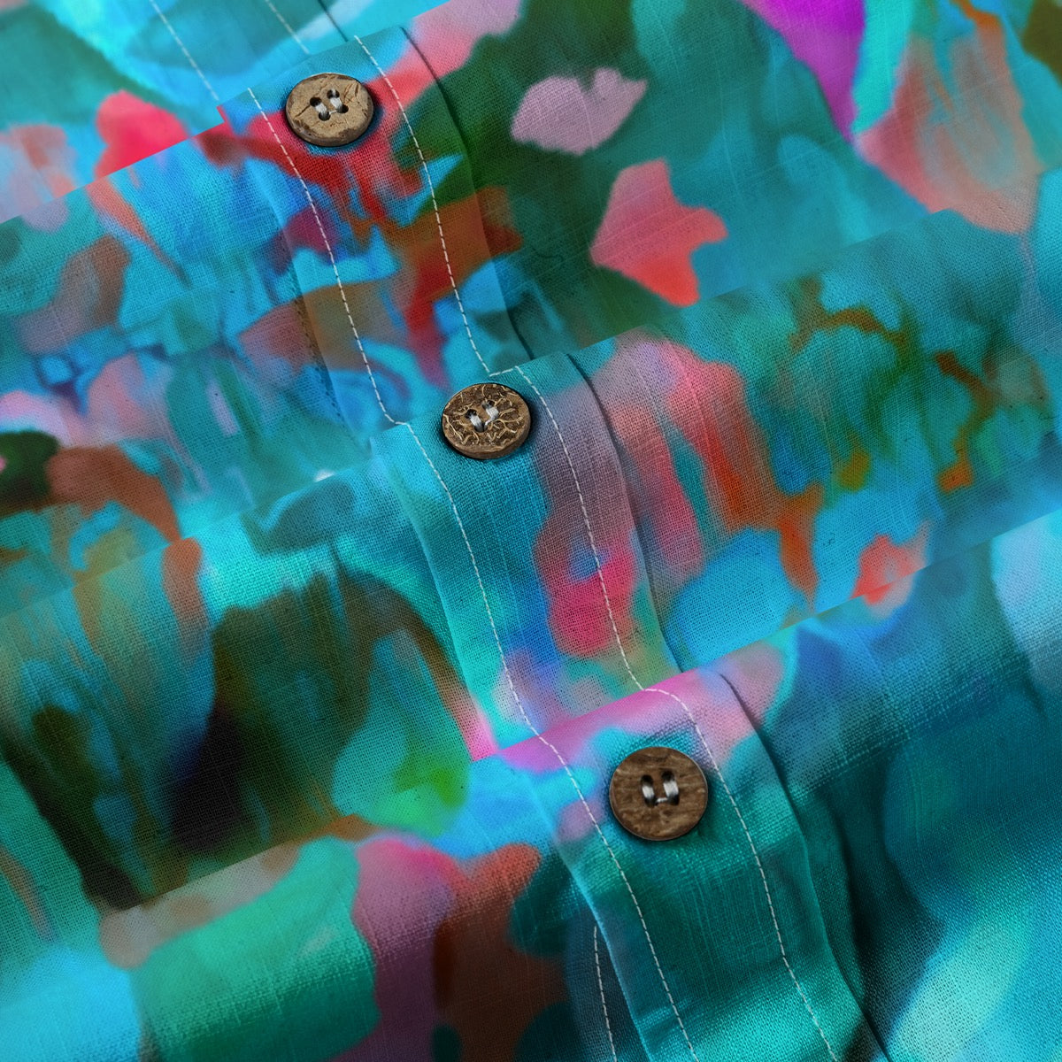 “Aqua Flora” Men's Breathable Cotton Shirt|125GSM