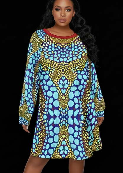 “Sunstone” Women's Dress With Raglan Sleeve(Plus Size)