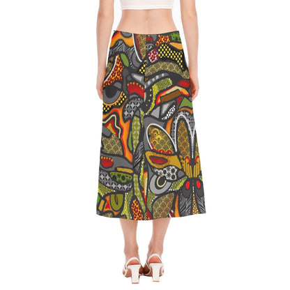 “Zedomina” Women's High Slit Long Skirt