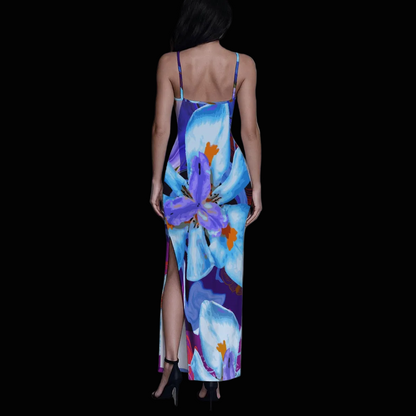“The Blue Dietes” Long Dress with Slit
