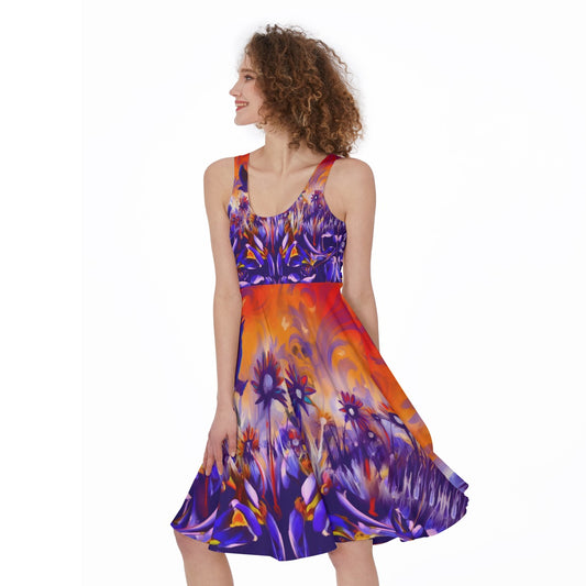 “Sunset Flight” All-Over Print Women's Sleeveless Dress