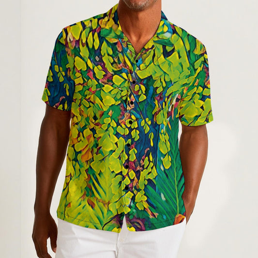 “Fern” Men's Hawaiian Shirt With Button Closure |115GSM Cotton poplin