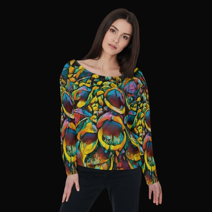 “Spectrum” Women's Off-Shoulder Sweatshirt