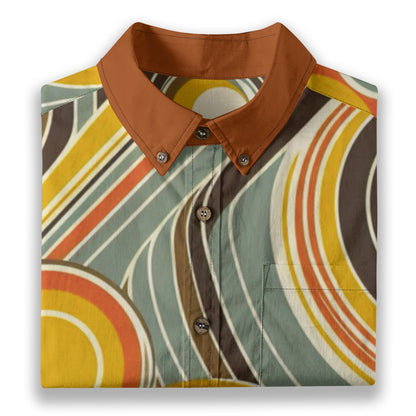 “Retro Vibe”  Men's Breathable Cotton Shirt|125GSM
