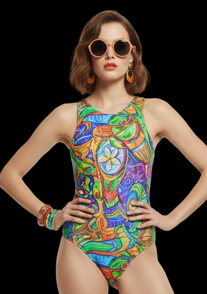 “Tropical Kaleidoscope” Women's Tank Bodysuit