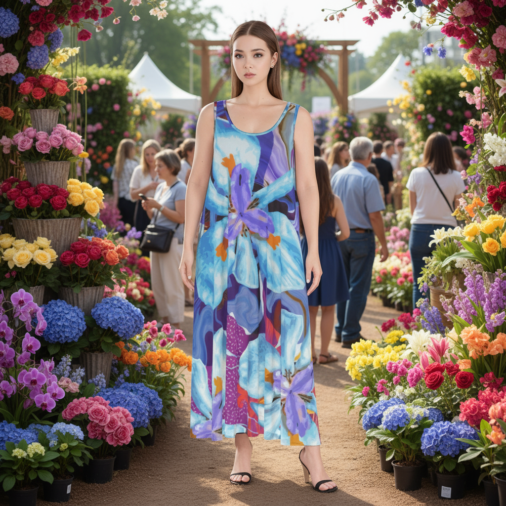 “The Blue Dietes” Women's Dress | 115GSM Rayon