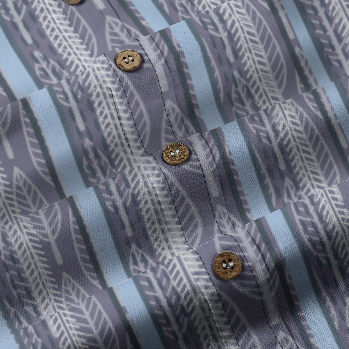 “Lightfall Feathers” Men's Casual Lapel Long Sleeve Shirt|125GSM Cotton