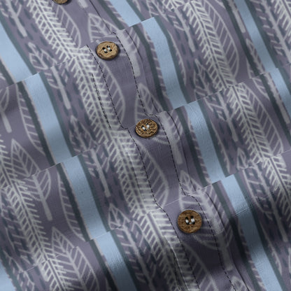 “Lightfall Feathers” Men's Casual Lapel Long Sleeve Shirt|125GSM Cotton