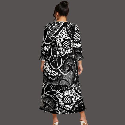 “Scribble” Women’s Maxi Dress|Plus Size