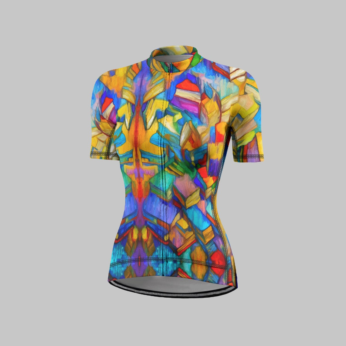 “Colour Block”  Women's Anti-Slip Raglan Cycling Jersey With Short Sleeve