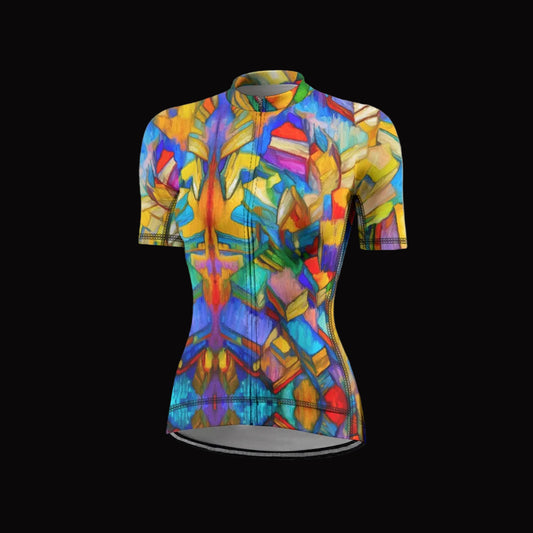 “Colour Block”  Women's Anti-Slip Raglan Cycling Jersey With Short Sleeve