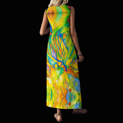 “Iridescence” Women's V-Neck Long Dress