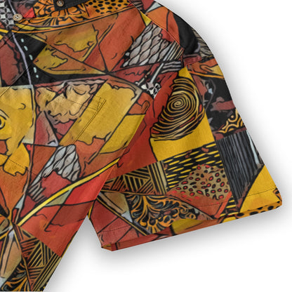 “Ochre Waters” Men's Breathable Cotton Shirt|125GSM