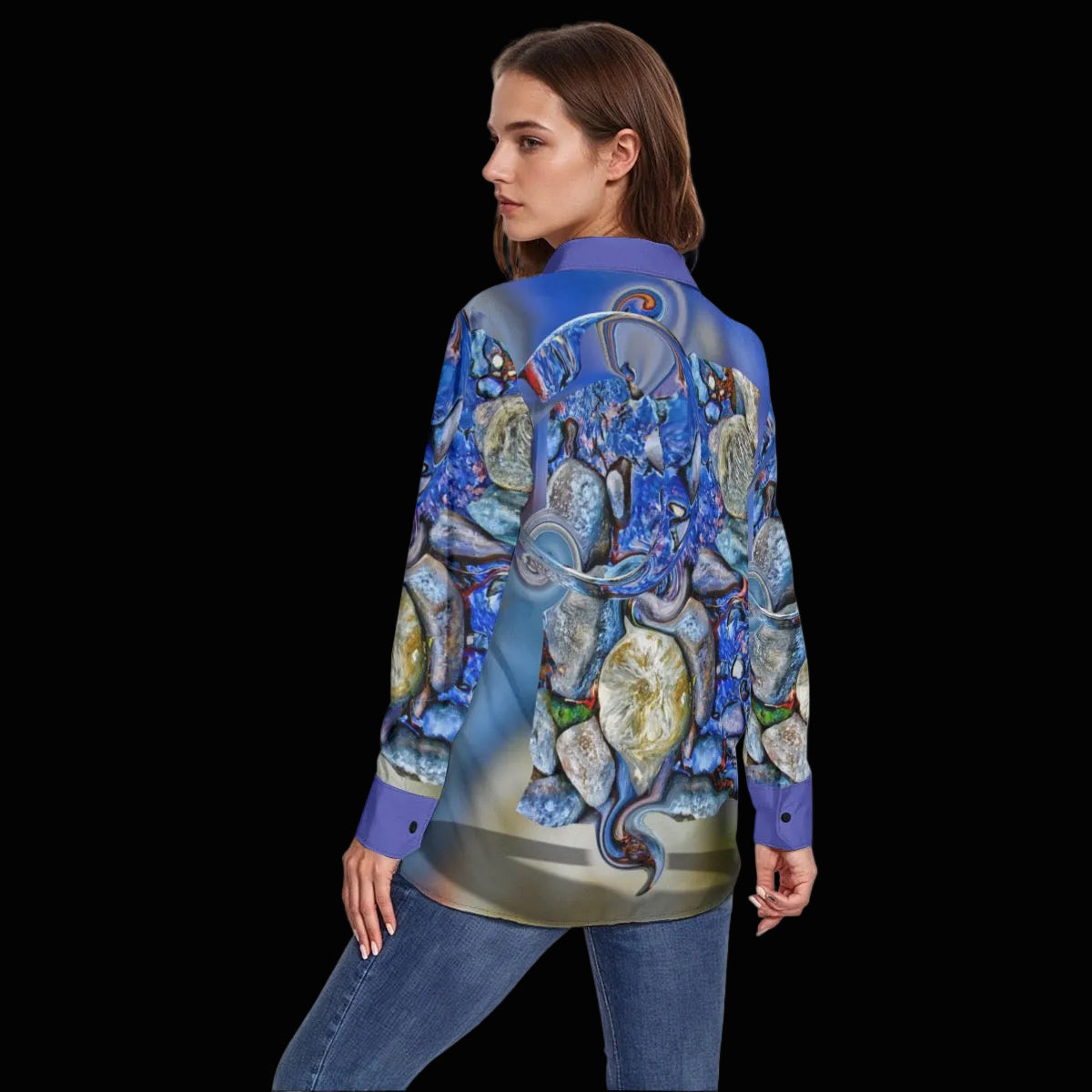 “Mystical”  Women's Comfort Shirt With Button|125GSM Cotton