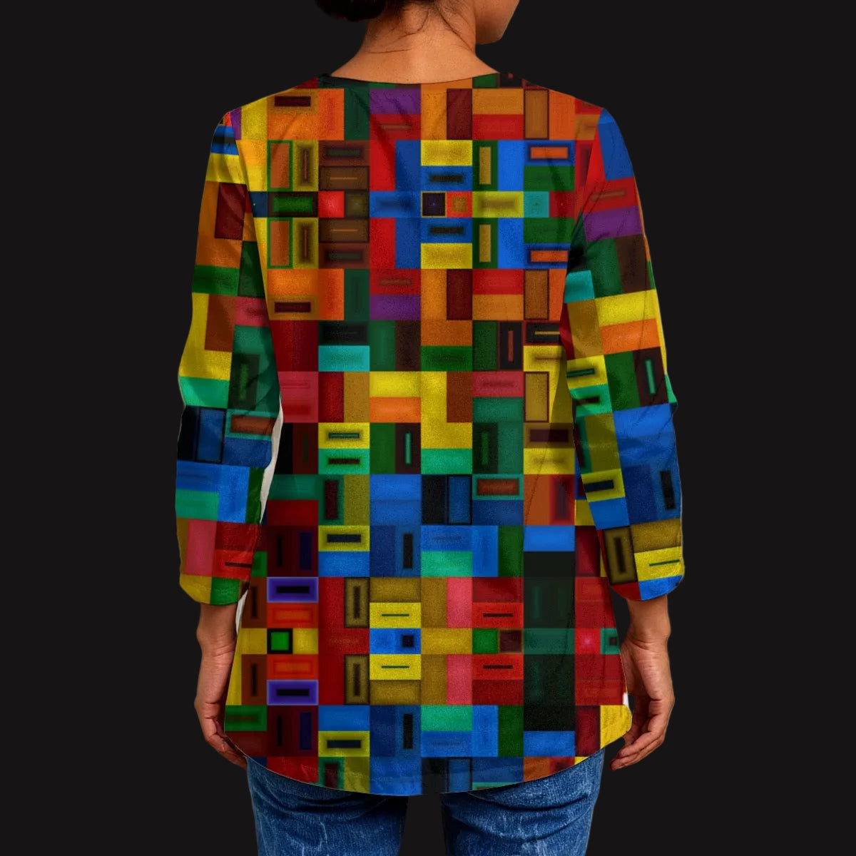 “Blocked” Women's Faux Sweater Cardigan