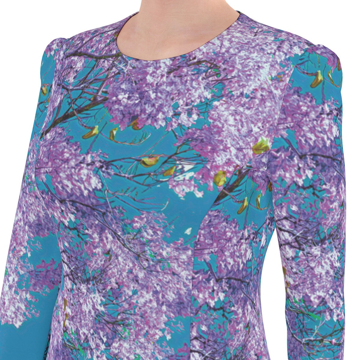 “Jacaranda Season” (Aqua) Women's Irish Dress