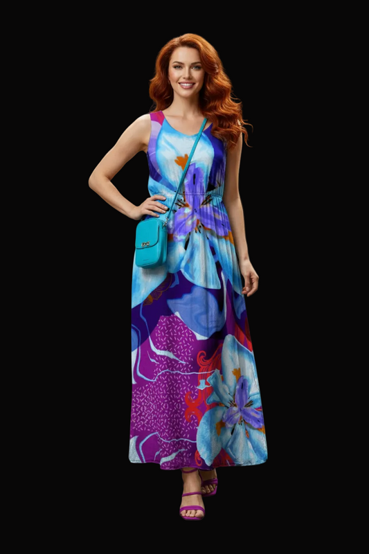 “The Blue Dietes” Sleeveless Maxi Dress