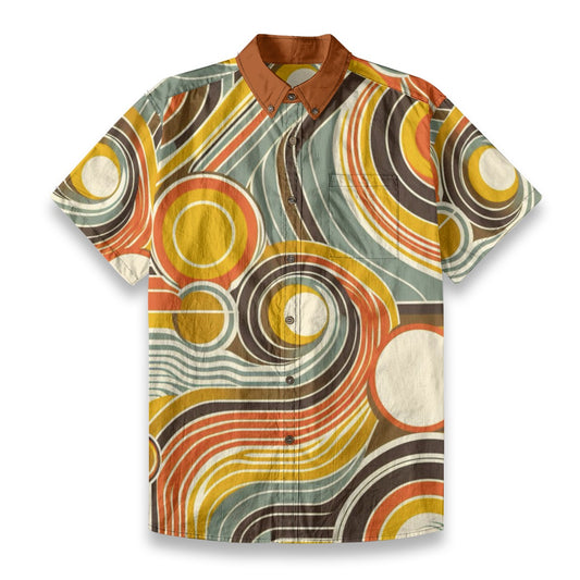 “Retro Vibe”  Men's Breathable Cotton Shirt|125GSM