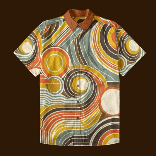 “Retro Vibe”  Men's Breathable Cotton Shirt|125GSM