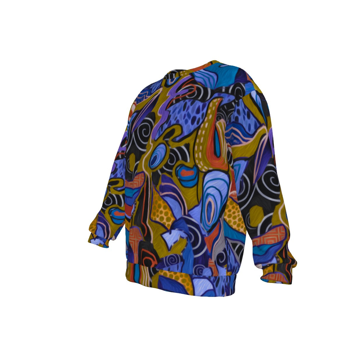 “Organic Echoes” Men's Drop Shoulder Round Neck Long-Sleeved Sweatshirt