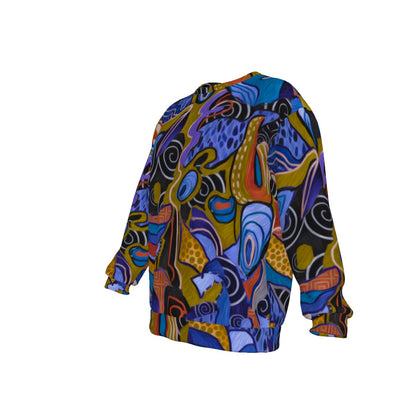 “Organic Echoes” Men's Drop Shoulder Round Neck Long-Sleeved Sweatshirt