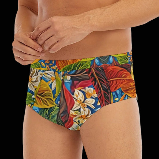 “Botanical Rhapsody” Men's Triangle Low-rise Underwear