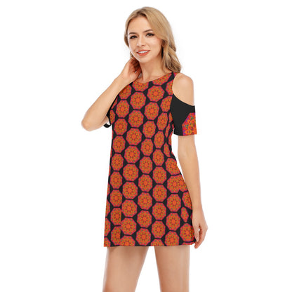 “Warm Hexa” Women's Cold Shoulder Dress | 190GSM Cotton