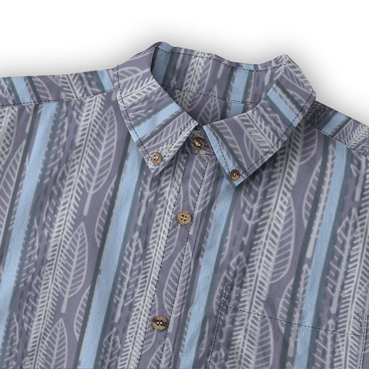 “Lightfall Feathers” Men's Casual Lapel Long Sleeve Shirt|125GSM Cotton