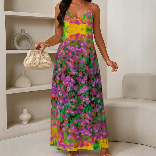 “Festival” Women's Elegant V-Neck Maxi Dress