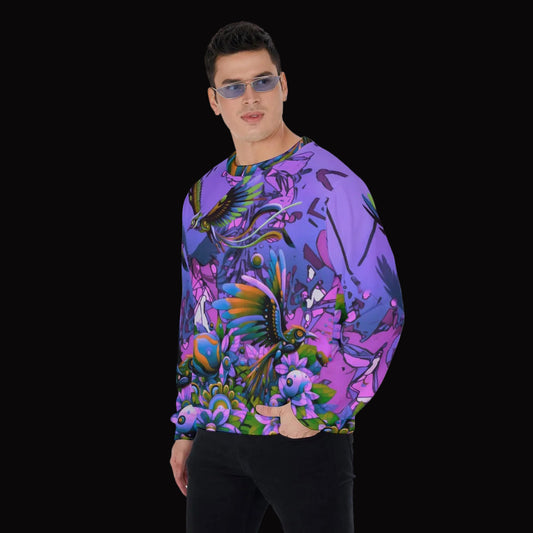 “Purple Garden of Unseemly Delights” Men's Thicken Sweater