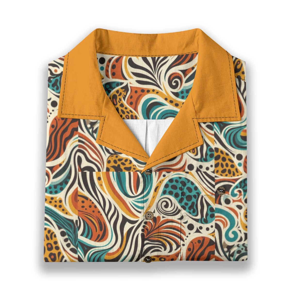 “Retro Vibes” Men's Casual Hawaiian Short Sleeve Shirt | 125GSM Cotton