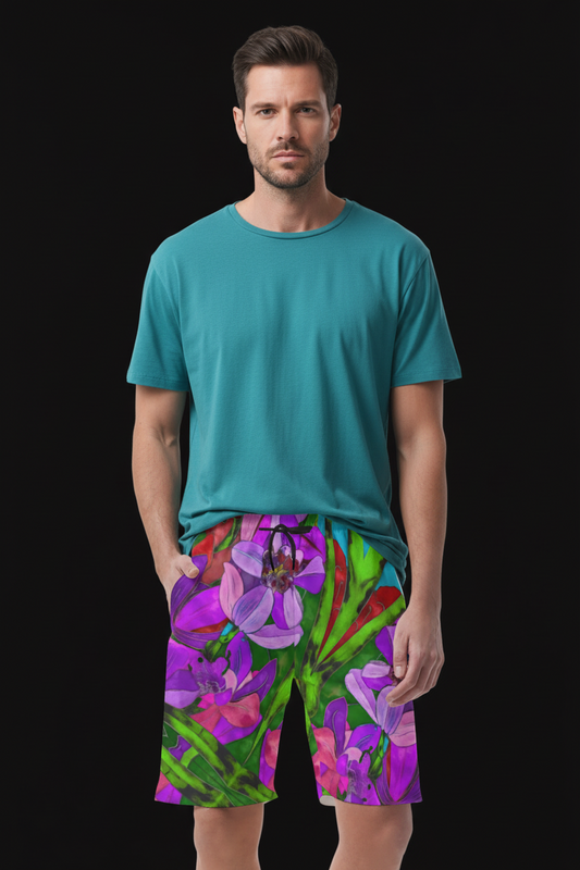 “Floral Flow” Men's Casual Short Pants