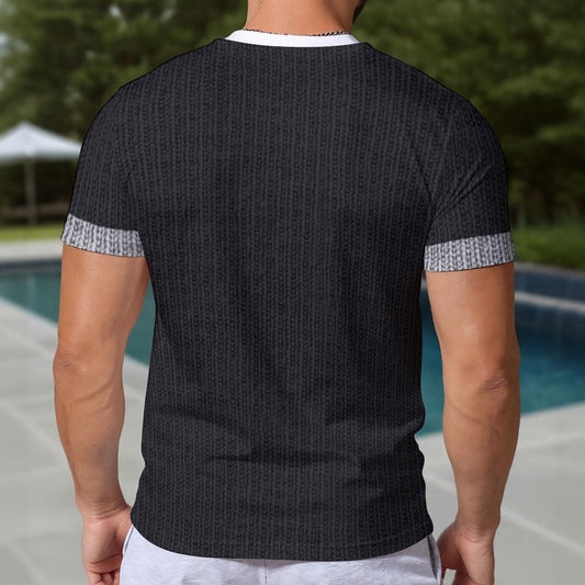 “Black Knit Print” Men's Short Sleeve T-shirt