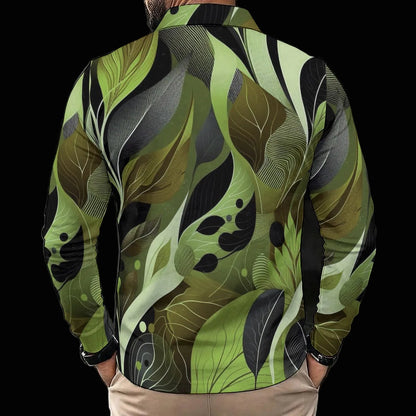 “Tangled Camo” Men's Polo Shirt With Long Sleeve