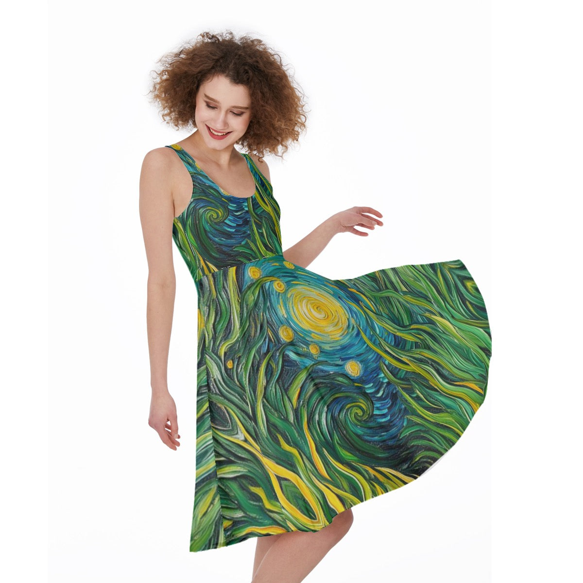 “Vincent Through the Seagrass” Women's Sleeveless Dress