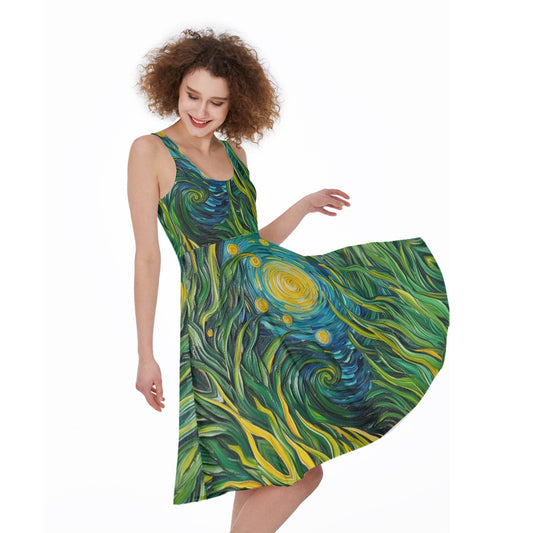 “Vincent Through the Seagrass” Women's Sleeveless Dress