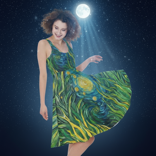 “Vincent Through the Seagrass” Women's Sleeveless Dress