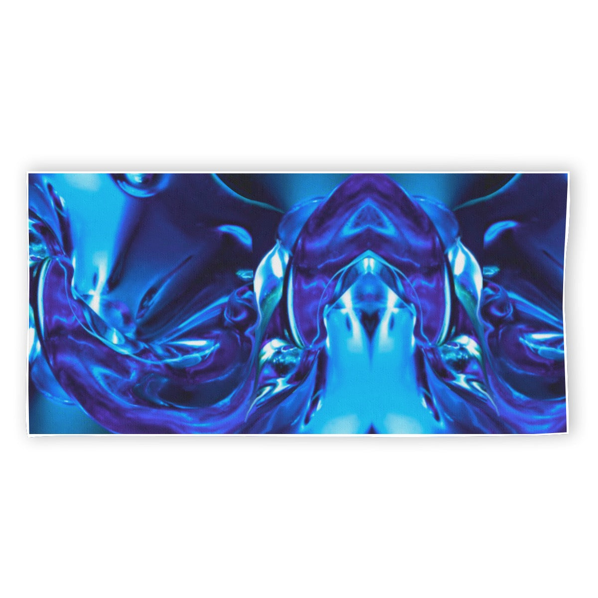 “Blue Glass Wave” Rectangular Beach Towel