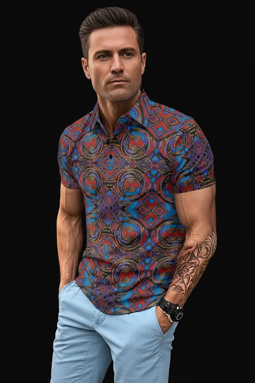 “Urban Mandala”Men's Polo Shirt