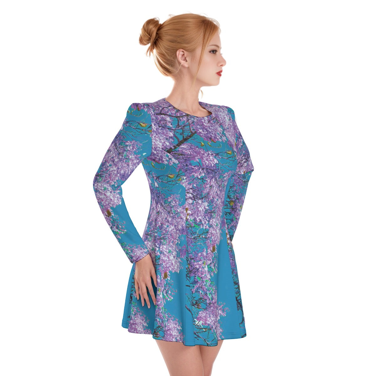 “Jacaranda Season” (Aqua) Women's Irish Dress